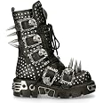 New Rock Boots Men's Metallic Black Goth Boot – Studded & Spiked Leather Boots With 6cm Heel - View #13