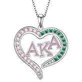 Cujiesp Aka Sorority Gifts for Women 925 Sterling Silver Aka Nacklaces Pendant Jewelry Sorority Paraphernalia Gifts for Women