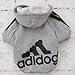 Tzou Adidog Hoodie Pet Clothes Dog Sweater Puppy Sweatshirt Warm Small Coat Christmas Gift 1-pc Set (Grey)