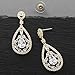 Mariell Gold Dangle Earrings for Brides with Cubic Zirconia Crystals, Art Deco Mosaic Design, Earrings for Wedding, Prom, Mother of the Bride