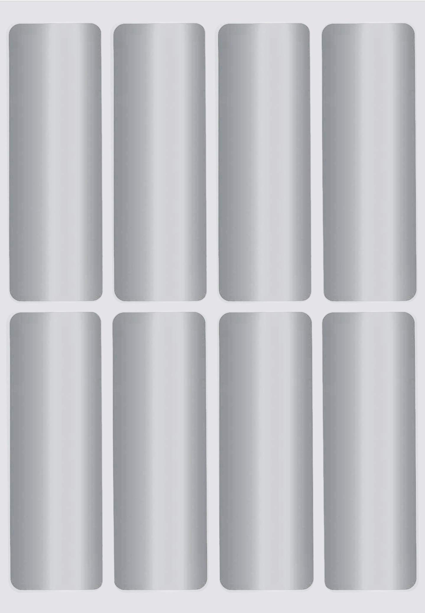 Royal Green Metallic Silver Stickers Rectangle Label 7.5cm x 2.5cm Labels Color Code 120 Pack