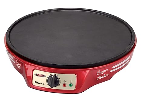 Ariete 183 CREPERA PARTY TIME, 1000 W, Negro, Rojo