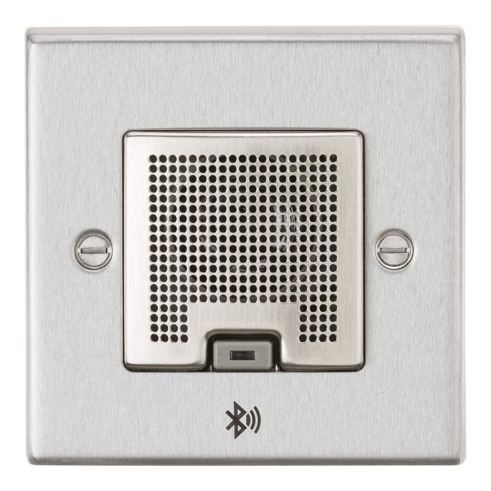 Knightsbridge CSBLUEBC RMS Bluetooth Speaker Outlet, Brushed Chrome, 3 W