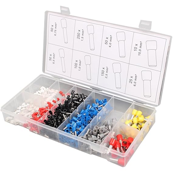 Aderendhülsen Sortiment Kabelschuhe Isoliert Steckverbinder Set 685 tlg 0,5-10mm²