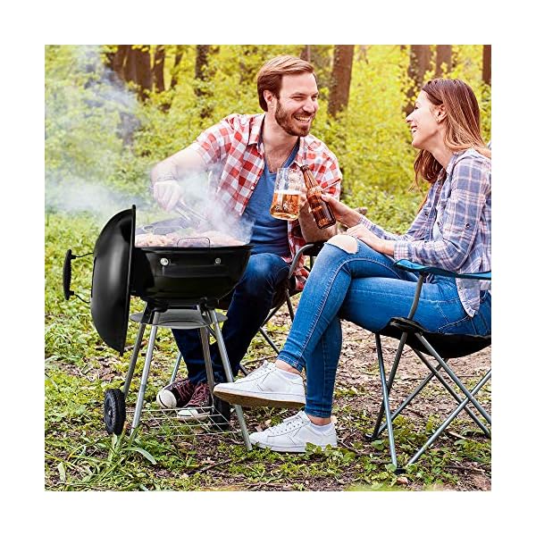 BEAU-JARDIN-Portable-Charcoal-Grill-for-Outdoor-18-inch-Barbecue-Grill-and-Smoker-Heat-Control-Round-BBQ-Kettle-Outdoor-Picnic-Patio-Backyard-Camping-Tailgating-Steel-Cooking-Grate-for-Steak-Chicken