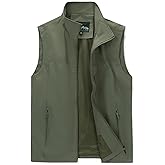 MANLUODANNI Men's Lightweight Vest Sleeveless Outdoor Work Jacket for Travel Hiking Running