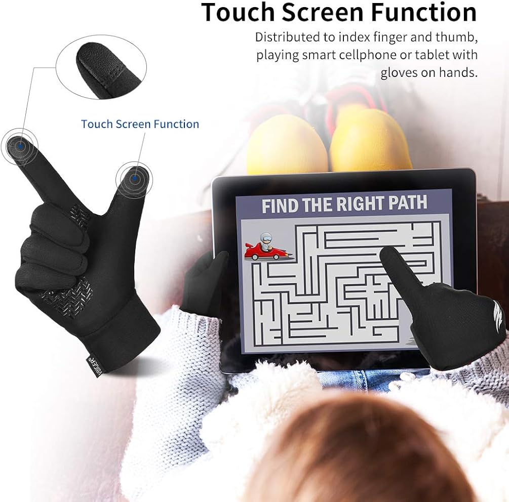 VBIGER Kids Winter Gloves Boys Girls Running Cycling Sports Gloves Anti-slip Warm Touch Screen Gloves: Clothing