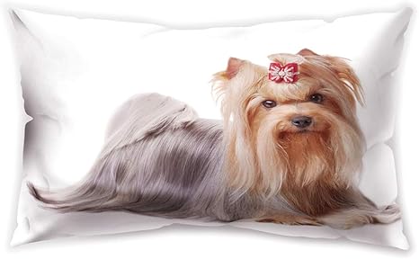 Hengjiang weißer, rechteckiger Kissenbezug mit süßem Malteser-Druck