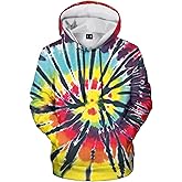 Bombline Mens Tie Dye Hoodie Pullover Hoody Hooded Sweatshirt, Tie Dye Hoodies for Men