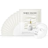 MASTINA Mastic Ampoule Face Sheet Mask (12 Pack), Korean Facial Mask Infused with a Full Bottle of Mastic Serum for Instant Hydration & Radiant Glow, For All Skin Types