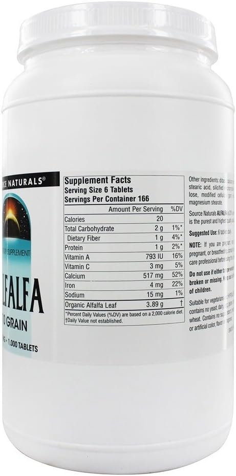 Source Naturals Alfalfa 10 Grain Dietary Supplement - 1000 Tablets: Health & Personal Care
