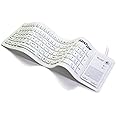 SaniType “Flex Touch” Full-Size Flexible Silicone Washable Keyboard with Touchpad and ON/Off Switch (USB) (White) | KBSTFC103STi-W