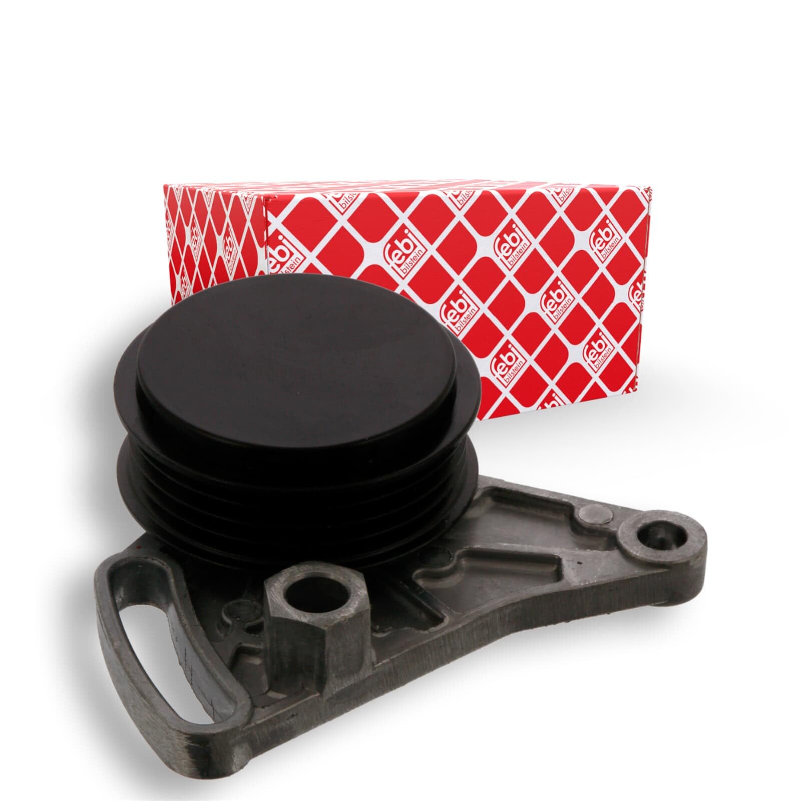 febi bilstein 11341 Tensioner Pulley with bracket, for auxiliary belt, pack of one