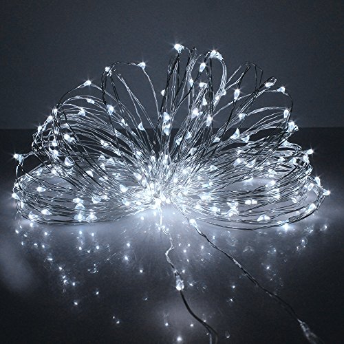 ElementDigital Battery String Light Christmas LED String Fairy Lights Remote Control Waterproof IP65 for DIY Dinner Party Decoration Bedroom Garland Lights Wine Bottle Lights 5m 50 LEDs (Cool White)