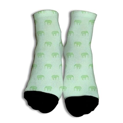 NOOU Füßlinge & Sneakersocken für Herren & Damen Unisex Atmungsaktiv socken Light Green Elephant