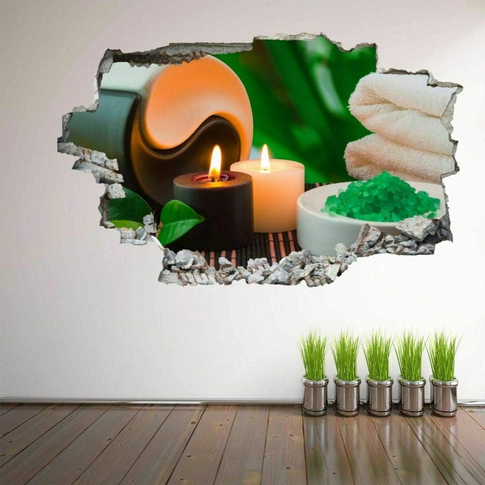 3D Etiqueta De La Pared 19.7X27.6 Pulgadas，Velas De Relajación Para