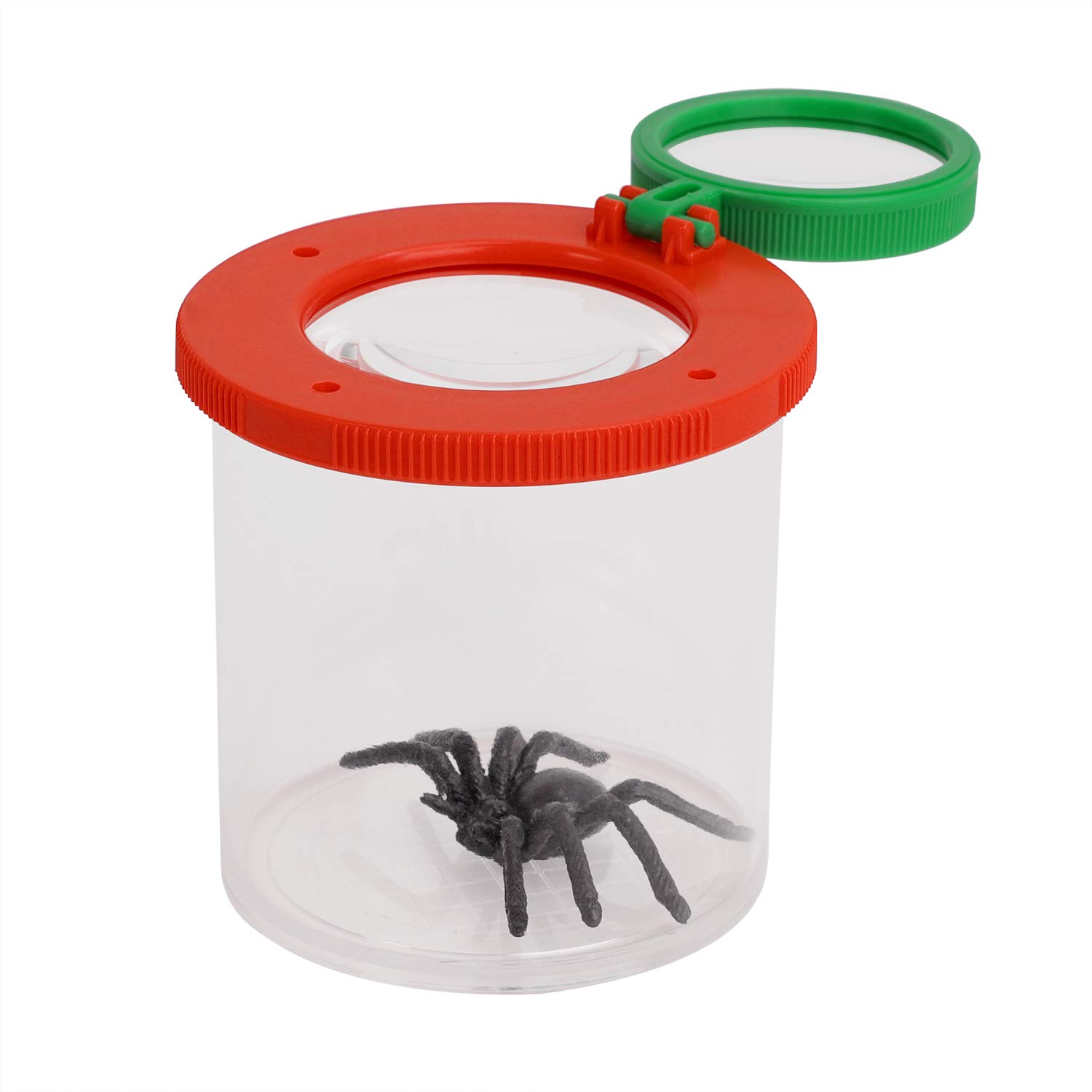 Kids Insect Bug Viewer Transparent Insect Magnifier Jars Box with Double-lens 2X 5X Magnifying Glass Viewers Insect Microscope Nature Exploration Insect Catchers Box Tool for Kids Educational Gift