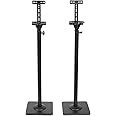 VideoSecu One Pair Height Adjustable Speaker Stands Mount Floor Stands Surround Sound Satellite Small Bookshelf Speakers Stand MS08B DA8