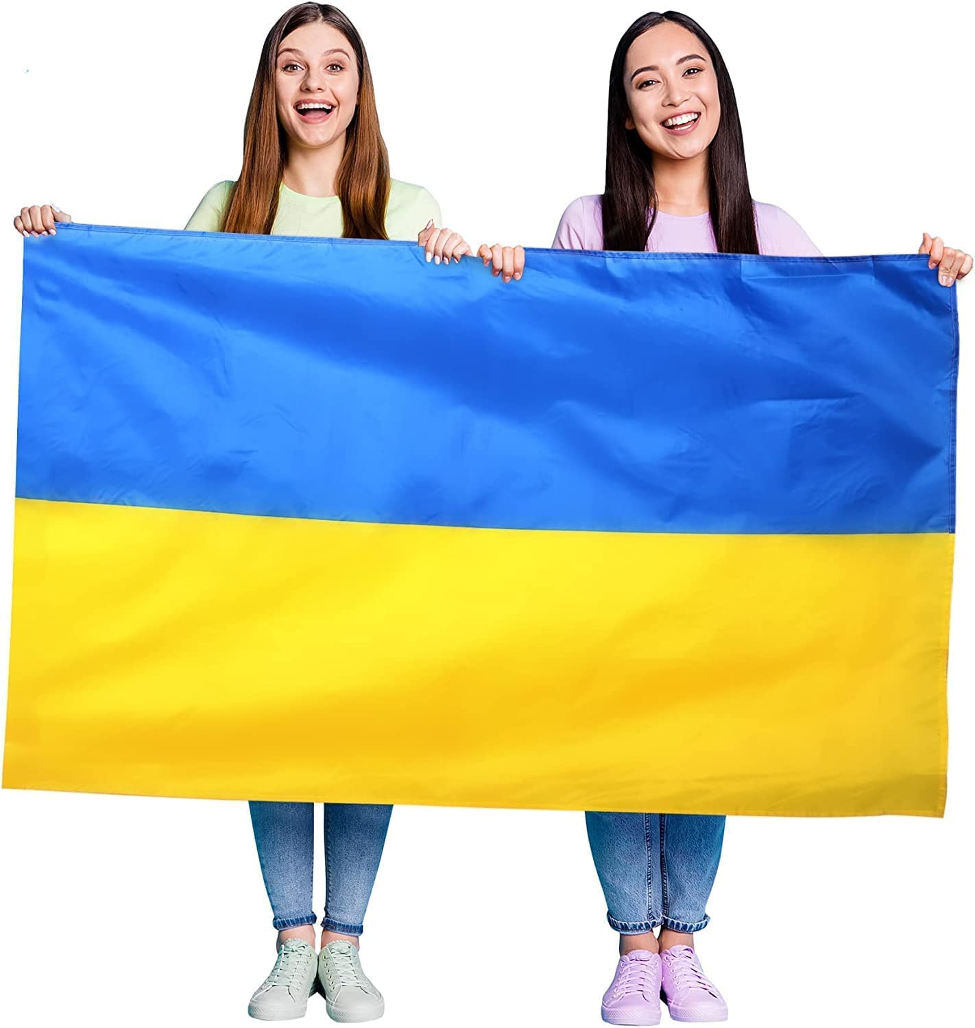 Ukraine Flag Fancy Dress Decoration - Pack of 1 - Ukrainian Large Flag with Grommets Approx 5ft x 3ft - Football, Rugby - Sporting Events, Street Parties, Festivals and Celebrations