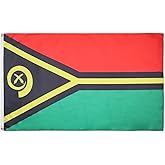 AZ FLAG - Vanuatu Flag - 2x3 Ft - 100D Polyester Vanuatu Banner with Two Metal Grommets - Fade Resistant - Vivid Colors - 2' x 3' Feet - 90x60 Cm