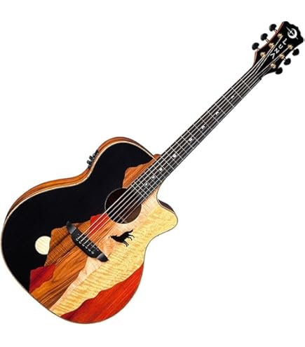 Amazon.com: Luna Guitars String Acoustic Guitar, Right, Multi