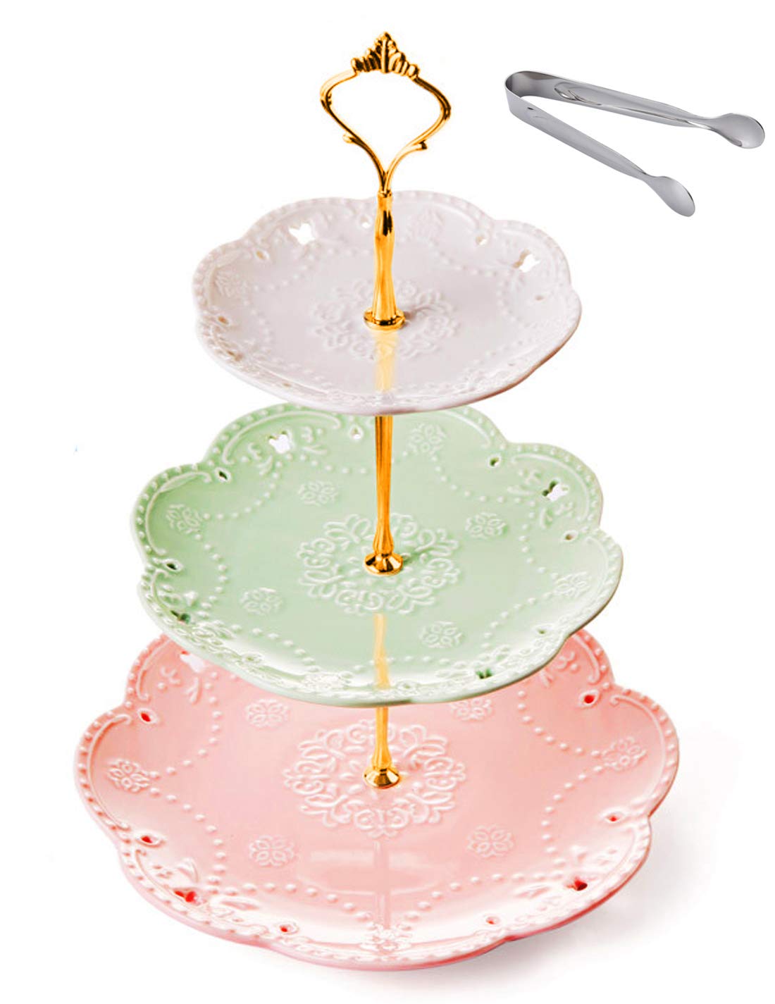 Buy Jusalpha 3tier Porcelain Cake Stand Dessert Stand (3 COLOR) Online