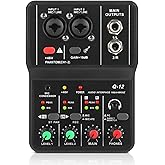 XTUGA USB Audio Interface for PC,Interface for Recording Music Computer Recording Audio Interface XLR with 3.55m Microphone Jack, USB Sound Card for Recording Studio, Ultra-low Latency Plug&amp;Play, Q-12