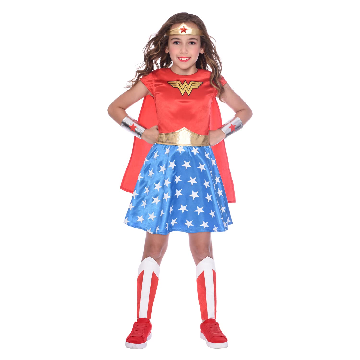 Amscan 9906085 Child Girls Official Warner Bros DC Comics Licensed Wonder Woman Classic Fancy Dress Costume (10-12 years)
