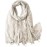Beslen Scarf for Women Lightweight Fashion Printed Cotton Scarves Boho Fringed Shawl Wraps