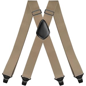 RYZNBY Tsa Approved Suspenders for Men Under Shirt 1.4 Inch X-Back No Buzz Airport Friendly Suspenders with Plastic 4 Clips