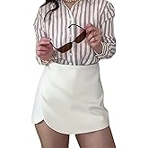 LTZYLS Women's Mini Skort High Waisted Dressy Wrap Asymmetrical Skorts with Built-in Shorts for Going Out Outfits