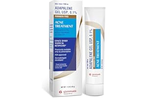Glenmark Therapeutics Adapalene Gel 0.1% Acne Treatment, Paraben Free Topical Retinoid Cream For Face, Helps Clear and Prevent Acne and Clogged Pores, 45g Tube