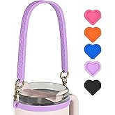 VIKIZUES Water Bottle Handle for Stanley - Soft Silicone Holder, Sling, Carrier With Strap - Fits Most 8-40oz Bottles - Compatible With Stanley Cup Accessories