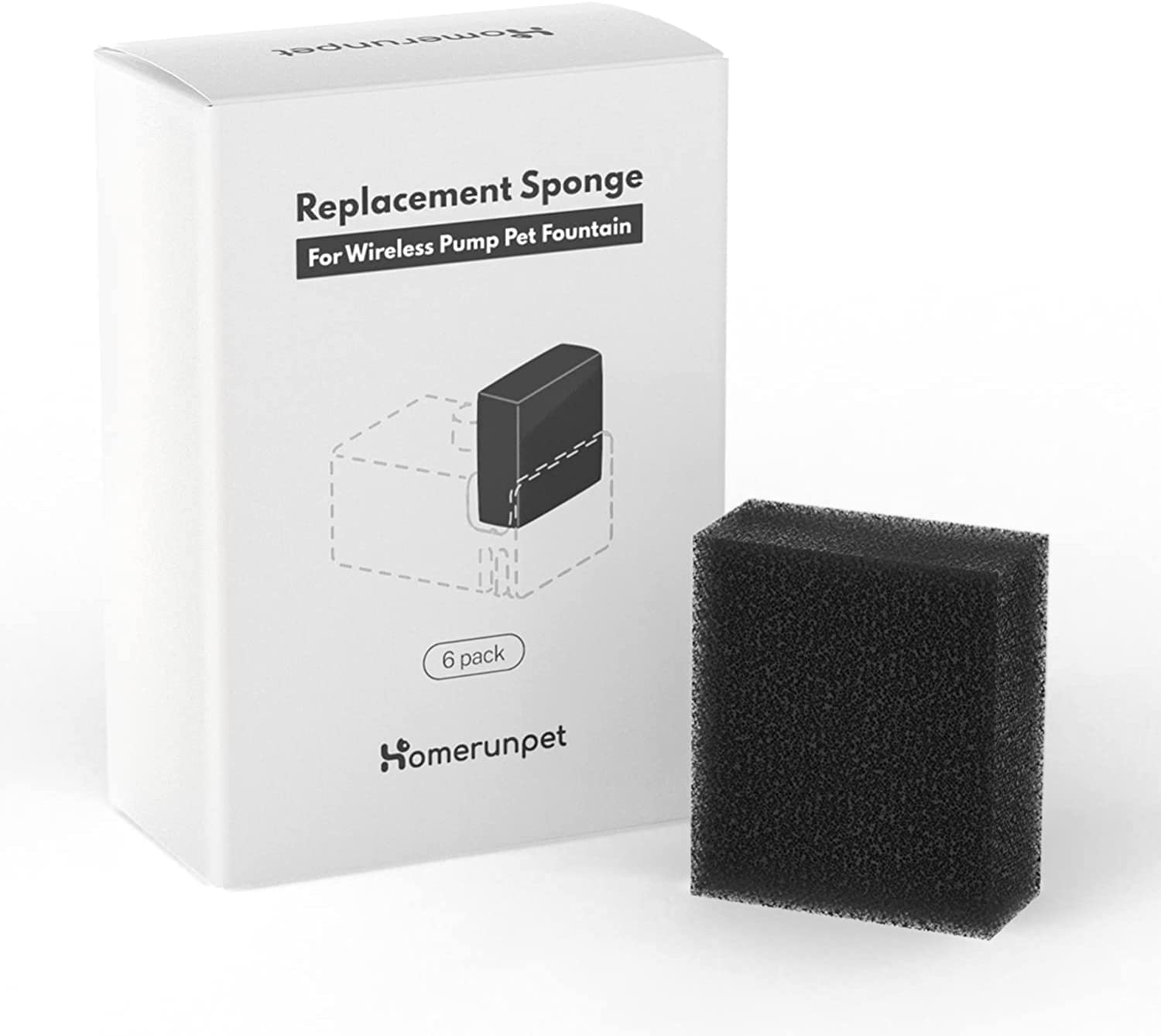 Homerunpet Water Pump Filter, 6 Pieces Water Pump Filter for Drinking Fountain for Cats and Dogs