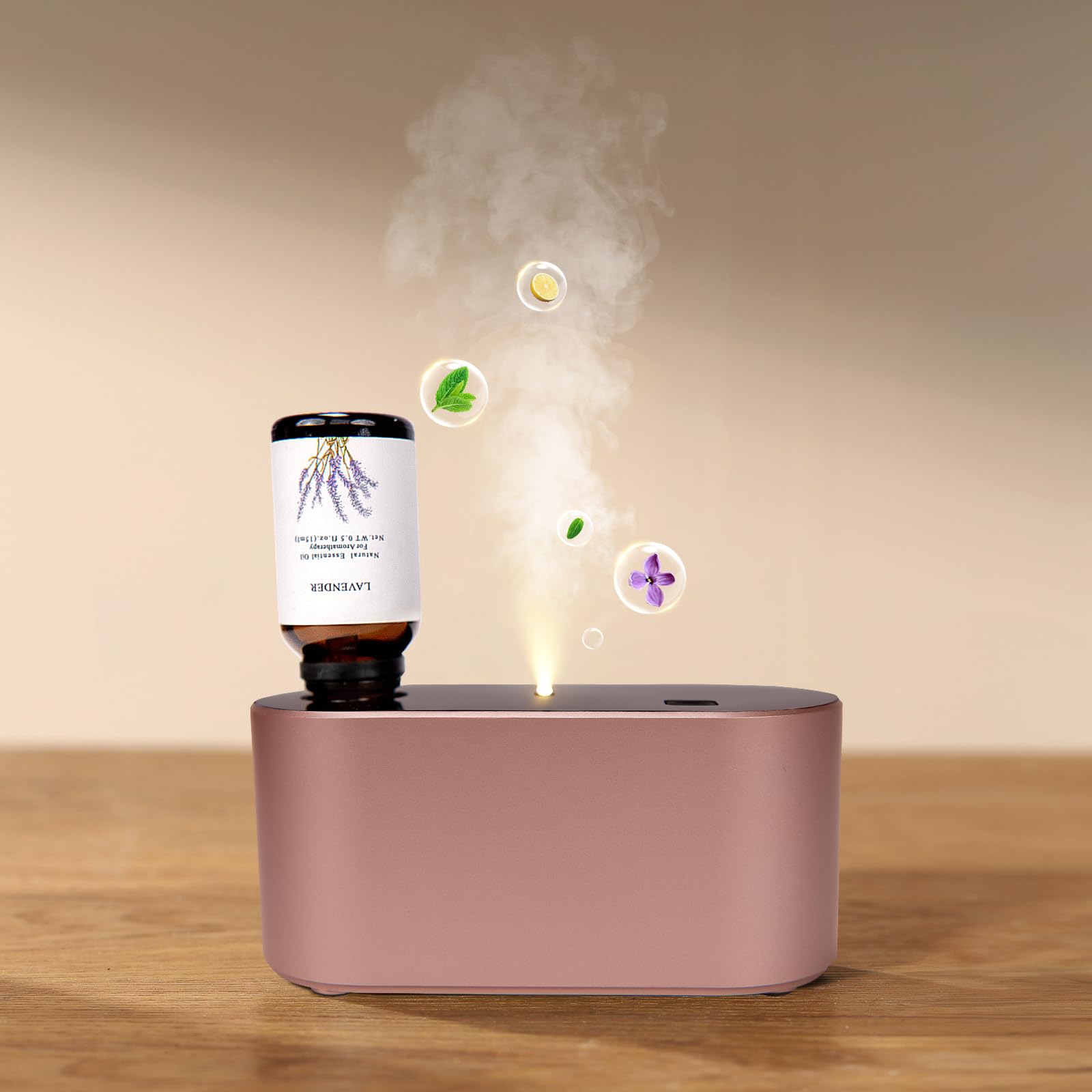 Photo 1 of Waterless Diffuser for Home Essential Oil Diffuser, Aromatherapy Diffuser, Portable Scent Diffusers, 3 Mist Modes, Cycle Start for Bedroom, Office Studio 160-350 sq. ft Rose Gold