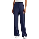 DLOODA Womens Dress Work Pants Wide Leg Business Casual Slacks Stretchy High Waist Comfy Trousers with Pocket