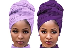 Harewom Head Wraps for Black Women Stretch Head Scarf Long African Hair Wraps Turban Headwraps Jersey Headbands