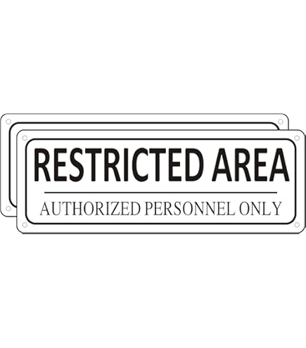 Restricted Area Sign Outdoor,(2 Pack) Metal Authorized Personnel Only, 10" X 3.5" Do Not Enter Sign, Aluminum, Rust Free, Fade Resistant,Weatherproof (Blue