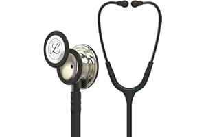 3M Littmann Classic III Monitoring Stethoscope, 5861, More Than 2X as Loud, Weighs Less, Stainless Steel Champagne-Finish Chestpiece, 27" Black Tube, Smoke Stem, and Headset