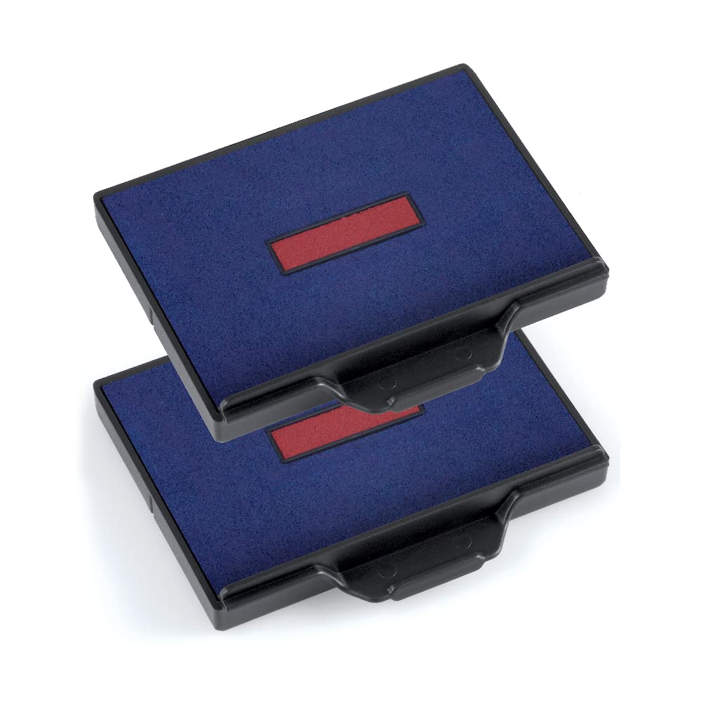 Trodat Replacement Ink Pads 6/58 - Pack of 2 - Red/Blue Ink - For The Professional 5208, 5480 and former models 4208, 4480 and 4258