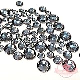 800 pc 2mm - 6mm Resin Black Diamond round Rhinestones Flatback Mix SIZE *ship with FREE GIFT from GreatDeal68*