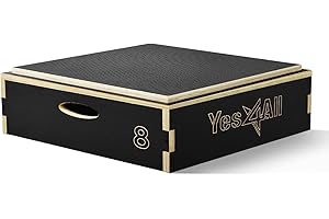 Yes4All 3 in 1 Wooden Plyo Box, Plyometric Box Platform for Jump Training, Jump Boxes for Home Gym Exercise and Outdoor Worko