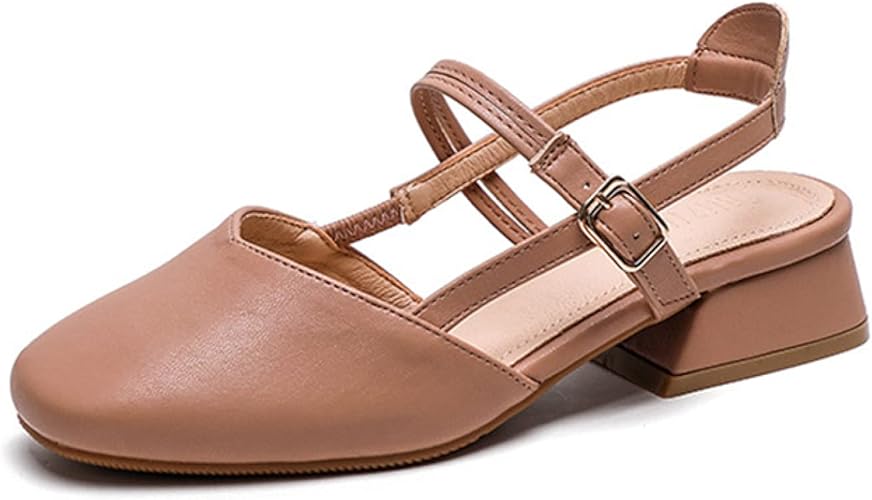 Amazon 8xui かかとなし パンプス レディース 歩きやすい ヒール パンプス おしゃれ バックバンドサンダル バックストラップ 可愛い 無地 シンプル ワンピース ドレス コーデ スクエアトゥ ファッションサンダル パーティー パンプス