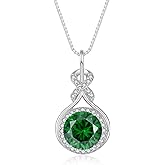 YIFSIY Infinity Birthstone Pendant Necklace for Women, 925 Sterling Silver 10mm Round Cut Zircon Chain Necklaces Jewelry Gift for Birthday Anniversary