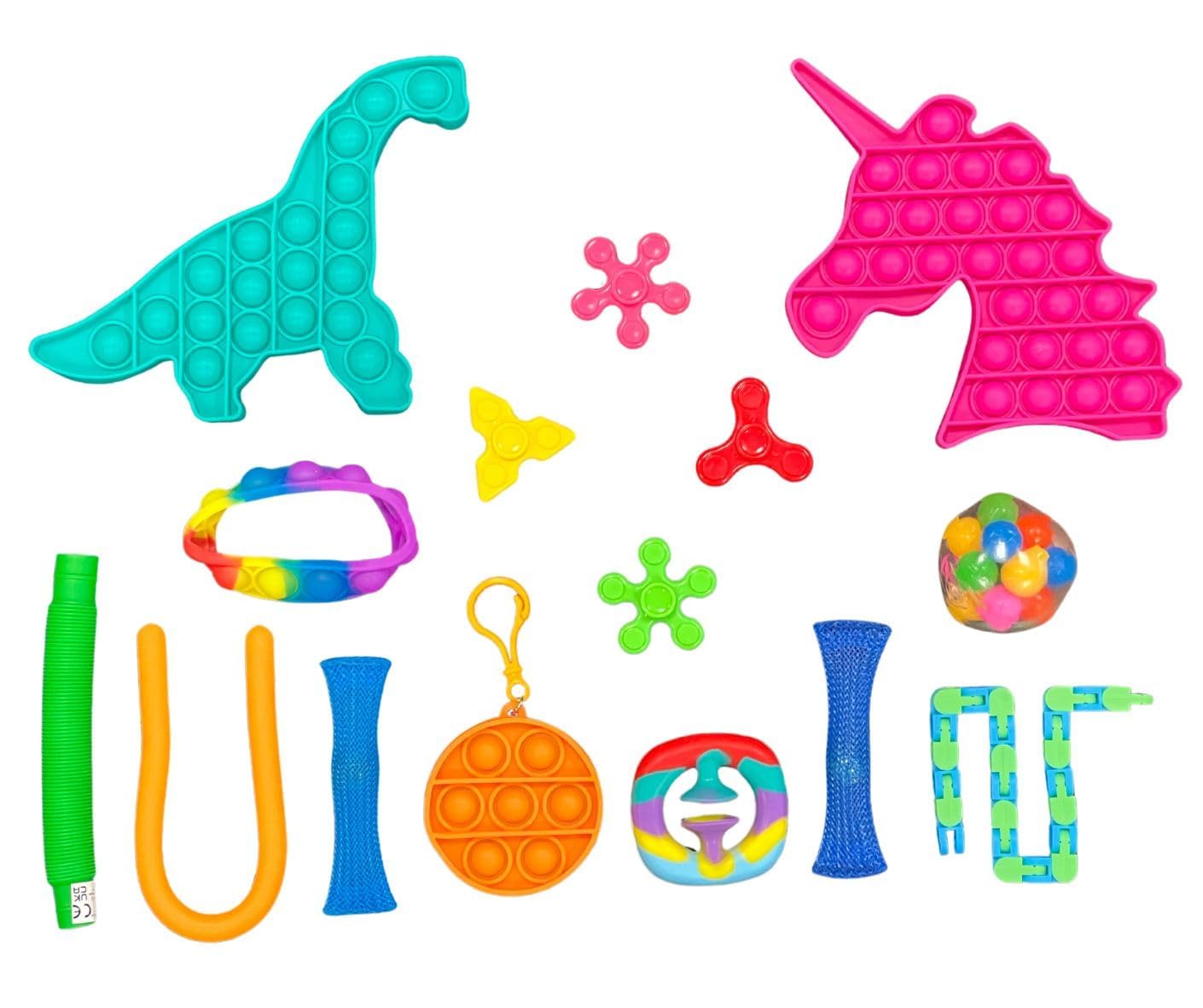 15pack Pop Fidget Toys Sensory Toys Pack for Kids and Adults, Anxiety & Concentration Aid, Autism Party Bag Fillers