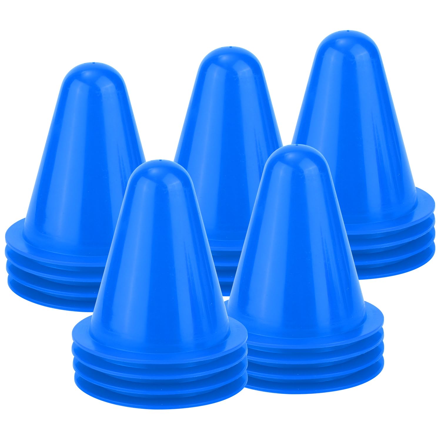 XIHIRCD 20pcs Soccer Cones for Training, 3.15 Inch Mini Practice Cones Flexible Agility Small Sports Cones for Drills Kids Basketball Football Skating and Indoor Outdoor Other Sports and Games (Blue)