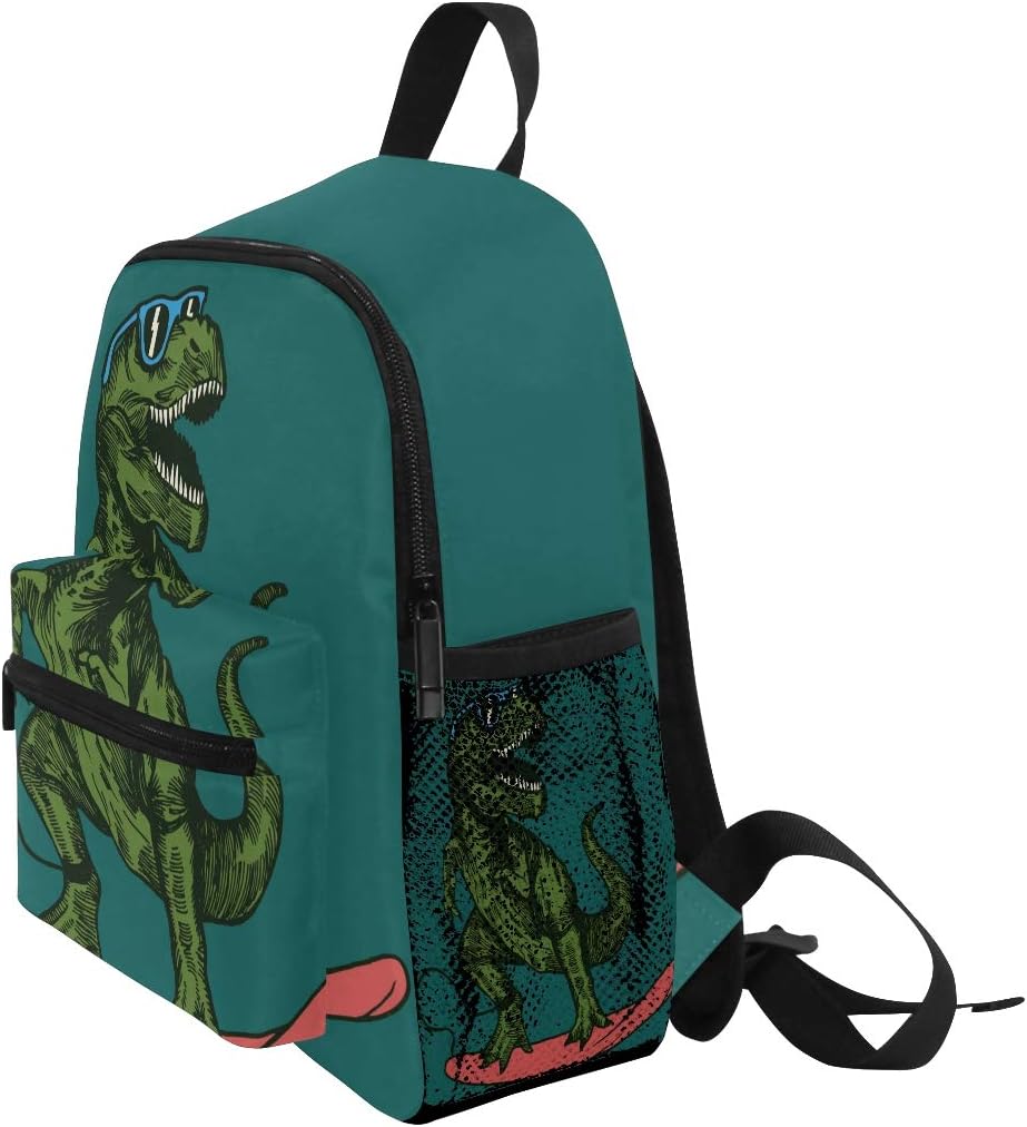 ISAOA Dinosaur with Sunglasses Children's Backpack for Boys,Kid's Schoolbag for Kindergarten Preschool Toddler Baby Nursery Travel Bag with Chest Clip - Image 4