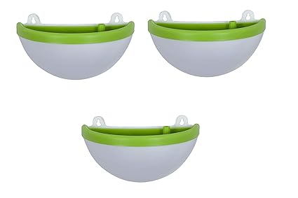 Madhuli Gardencia Wall Hanging Planter, Polypropylene with UV Material Hanging Pot, Railing Flower Pot, Flower Plant Pot, Round Planter, Decor Flower Pots for Home & Gardening, White, Pack of 3