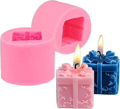 Demarsen 3D Gift Box Candle Molds - 2 Pcs Silicone DIY Moulds