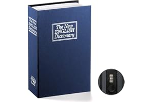 Book Safe with Combination Lock - Jssmst Home Dictionary Diversion Metal Safe Lock Box, SM-BS0405S, Navy Small